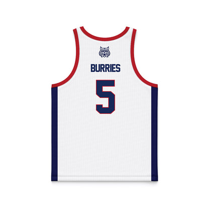 Arizona - NCAA Men's Basketball : Brayden Burries - White Basketball Jersey-1