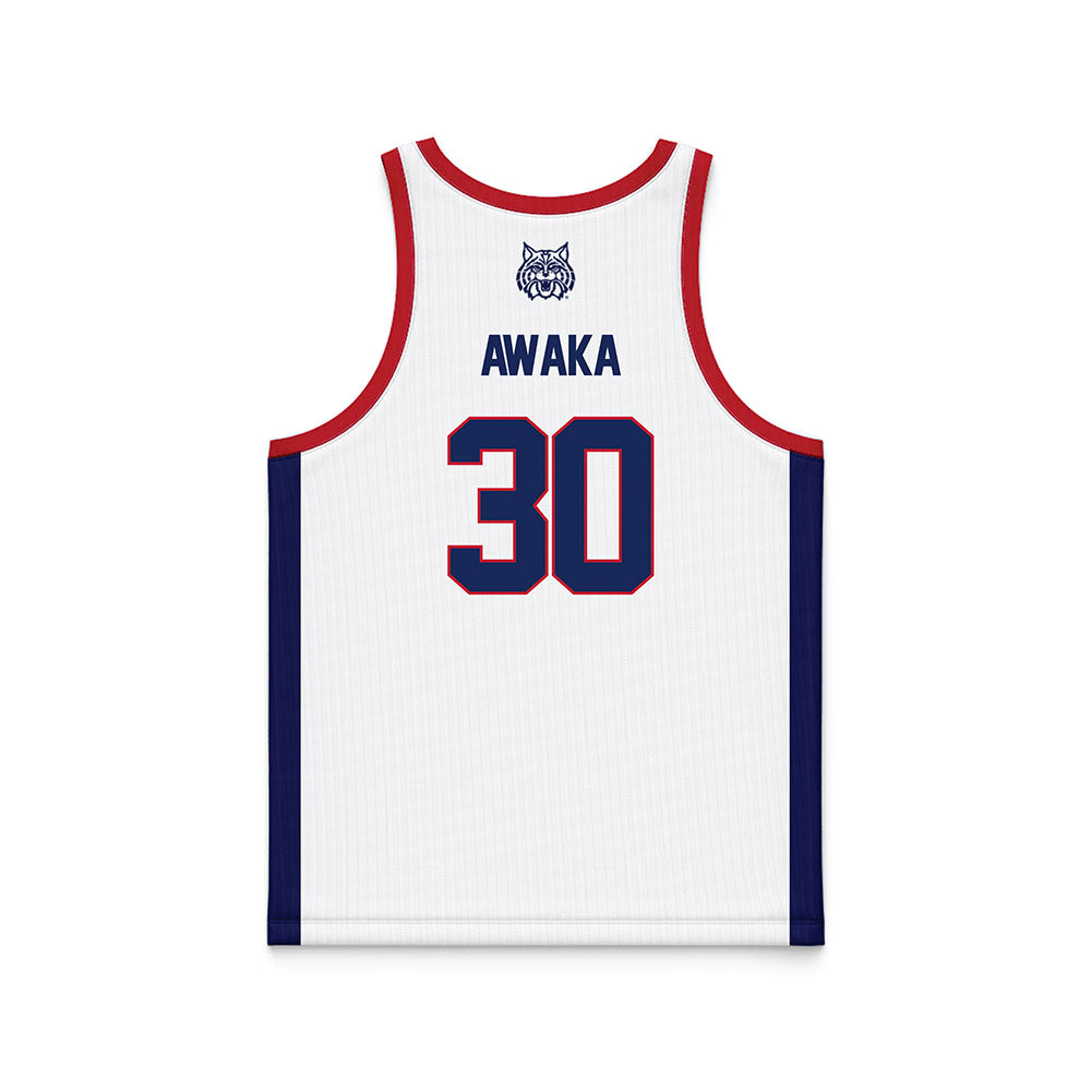Arizona - NCAA Men's Basketball : Tobe Awaka - White Basketball Jersey-1