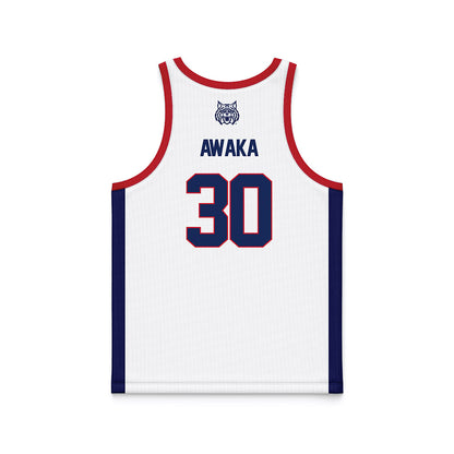 Arizona - NCAA Men's Basketball : Tobe Awaka - White Basketball Jersey-1