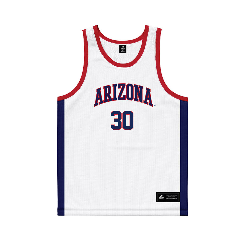 Arizona - NCAA Men's Basketball : Tobe Awaka - White Basketball Jersey-0