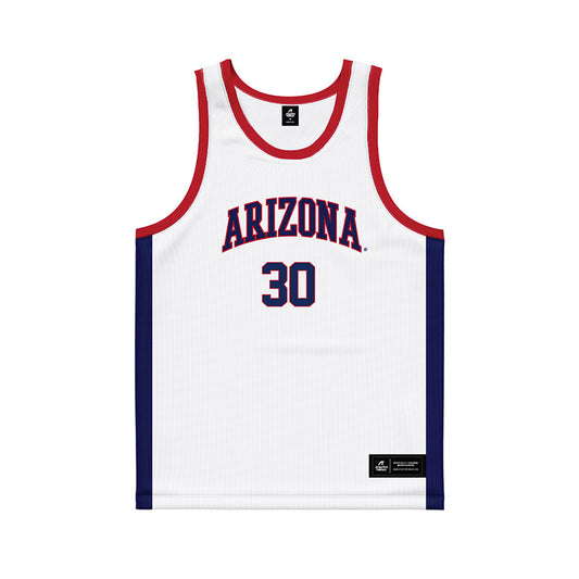 Arizona - NCAA Men's Basketball : Tobe Awaka - White Basketball Jersey-0