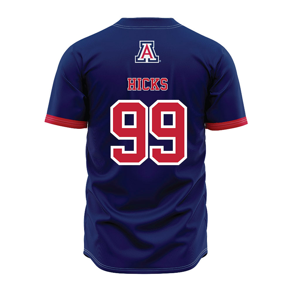 Arizona - NCAA Baseball : Garrett Hicks - Navy Jersey