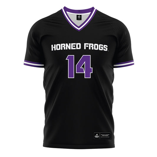 TCU - NCAA Women's Soccer : Hannah Harms - Black Soccer Jersey-0