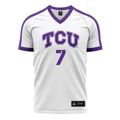 TCU - NCAA Women's Soccer : Seven Castain - White Soccer Jersey