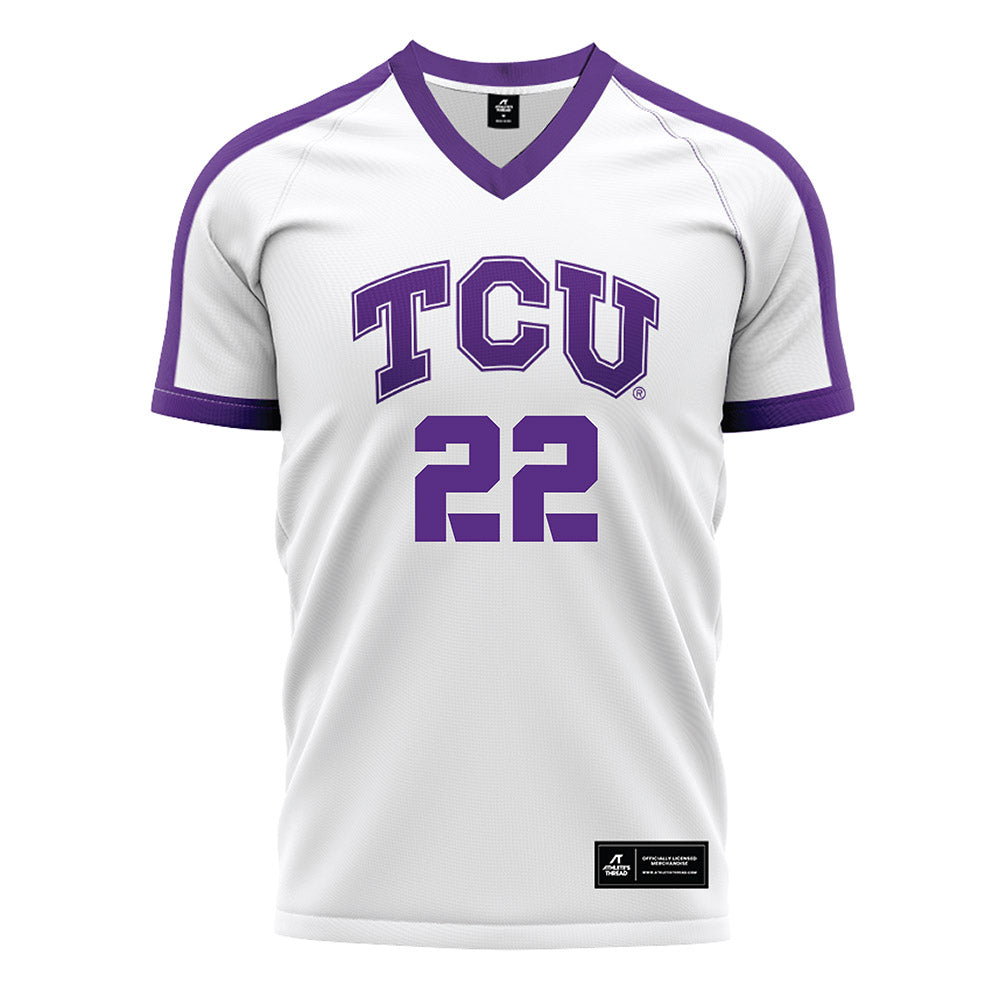 TCU - NCAA Women's Soccer : Georgia Leb - White Soccer Jersey-0
