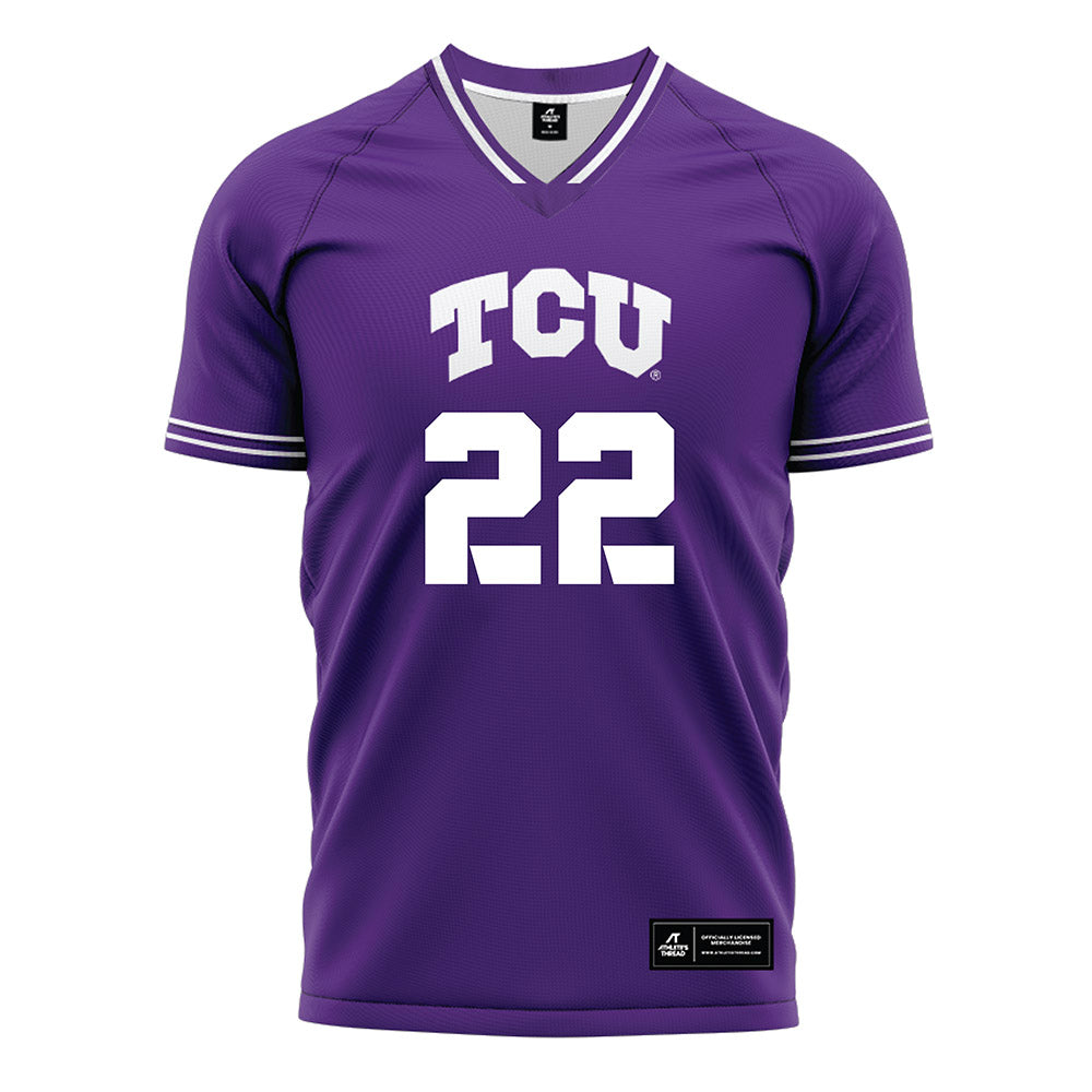 TCU - NCAA Women's Soccer : Georgia Leb - Purple Soccer Jersey-0