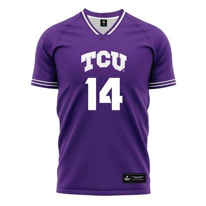 TCU - NCAA Women's Soccer : Hannah Harms - Purple Soccer Jersey-0