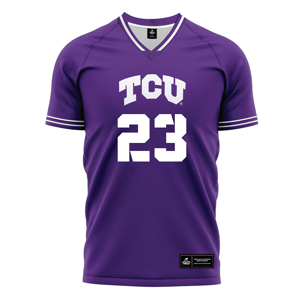 TCU - NCAA Women's Soccer : Grace Grace Coppinger - Purple Soccer Jersey-0