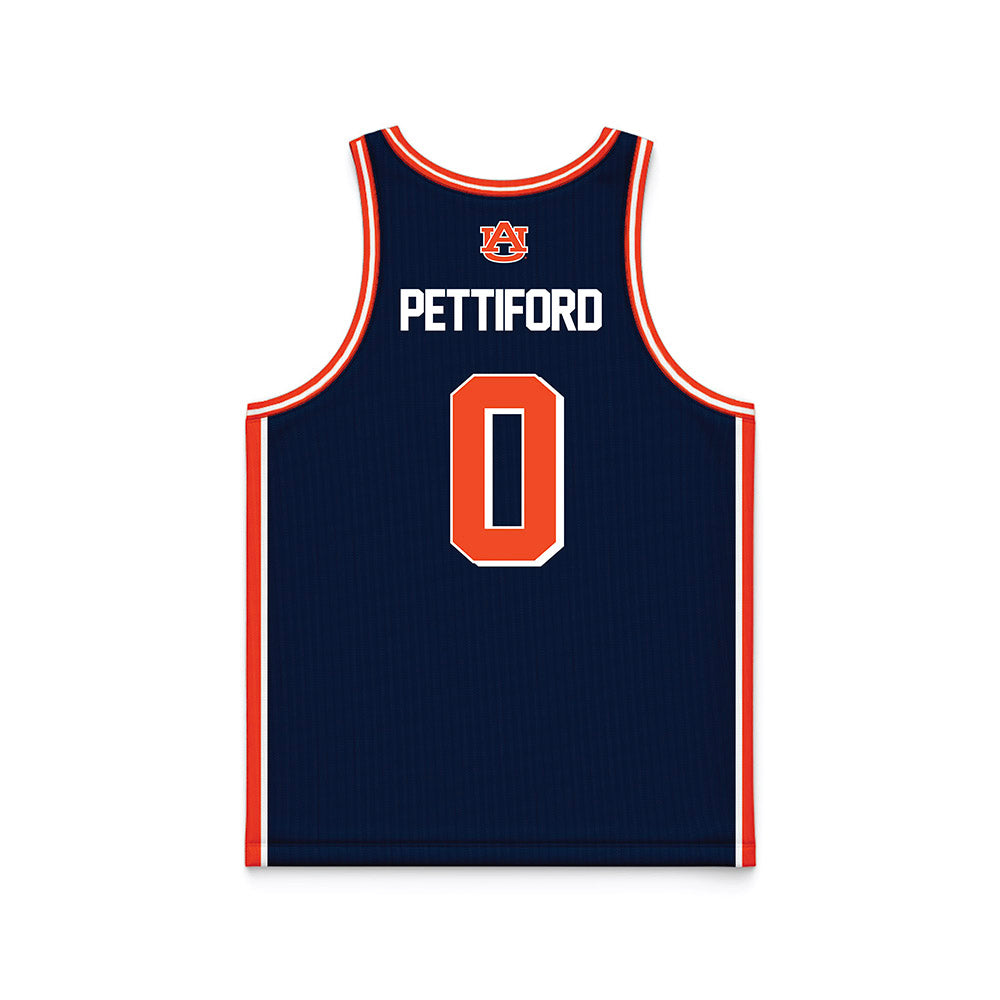 Auburn - NCAA Men's Basketball : Tahaad Pettiford - Navy Basketball Jersey-1