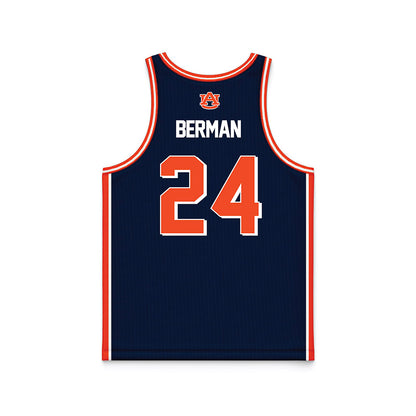 Auburn - NCAA Men's Basketball : Lior Berman - Navy Basketball Jersey