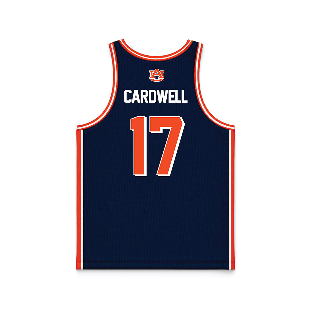 Auburn - NCAA Men's Basketball : Drake Cardwell - Navy Basketball Jersey