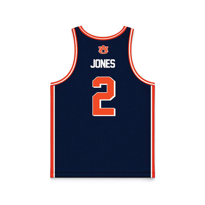 Auburn - NCAA Men's Basketball : Denver Jones - Navy Basketball Jersey