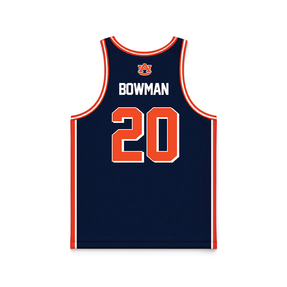 Auburn - NCAA Men's Basketball : Jeremiah Bowman - Navy Basketball Jersey-1