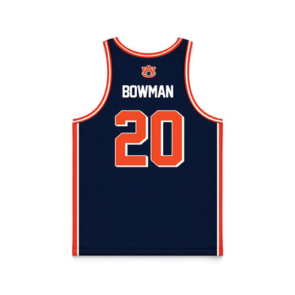 Auburn - NCAA Men's Basketball : Jeremiah Bowman - Navy Basketball Jersey-1