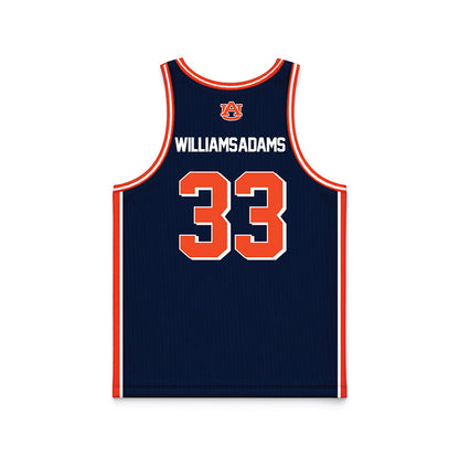 Auburn - NCAA Men's Basketball : Sebastian Williams-Adams - Navy Basketball Jersey-1