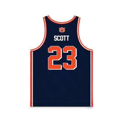 Auburn - NCAA Men's Basketball : Addarin Scott - Navy Basketball Jersey