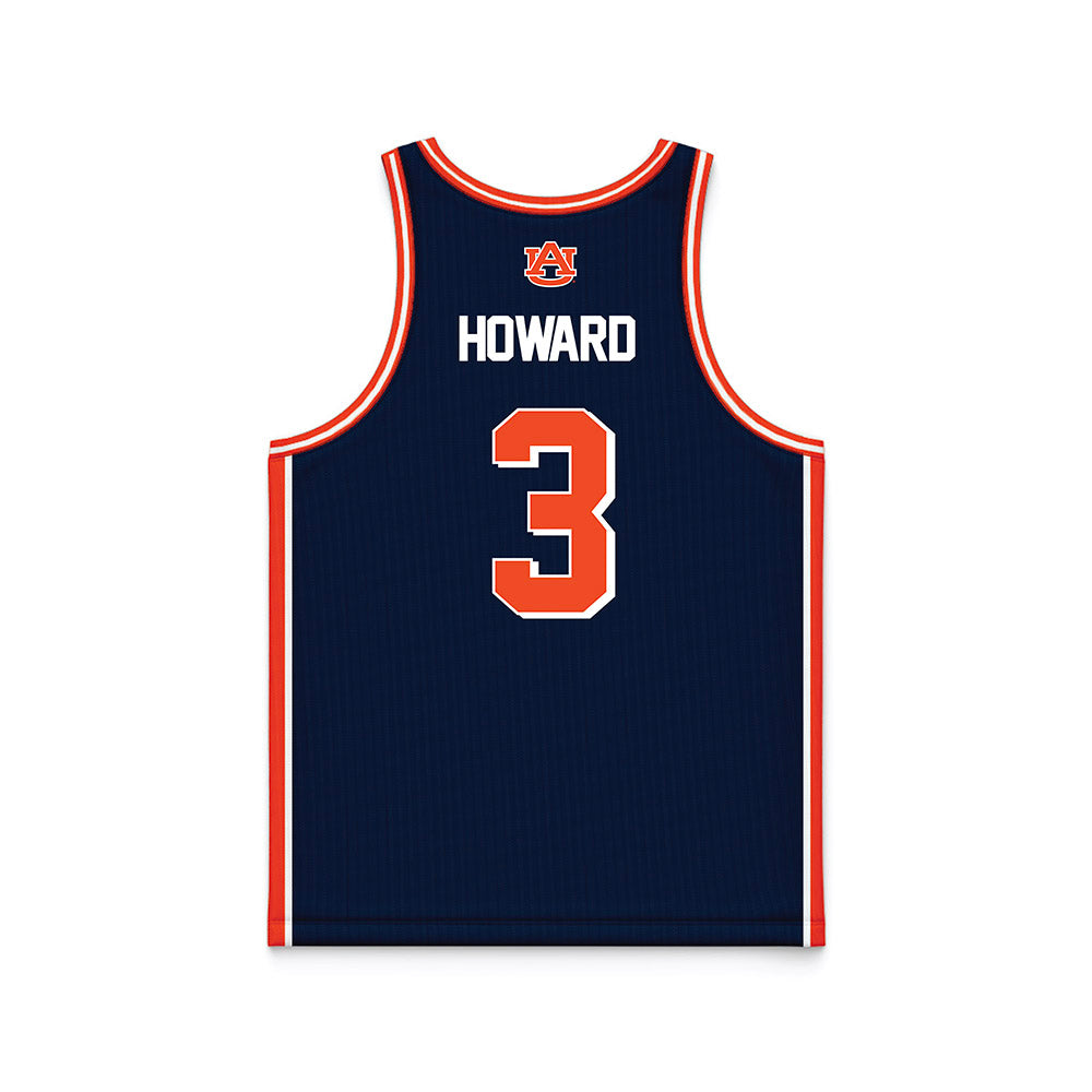 Auburn - NCAA Men's Basketball : Jahki Howard - Navy Basketball Jersey