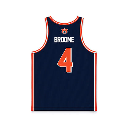 Auburn - NCAA Men's Basketball : Johni Broome - Navy Basketball Jersey