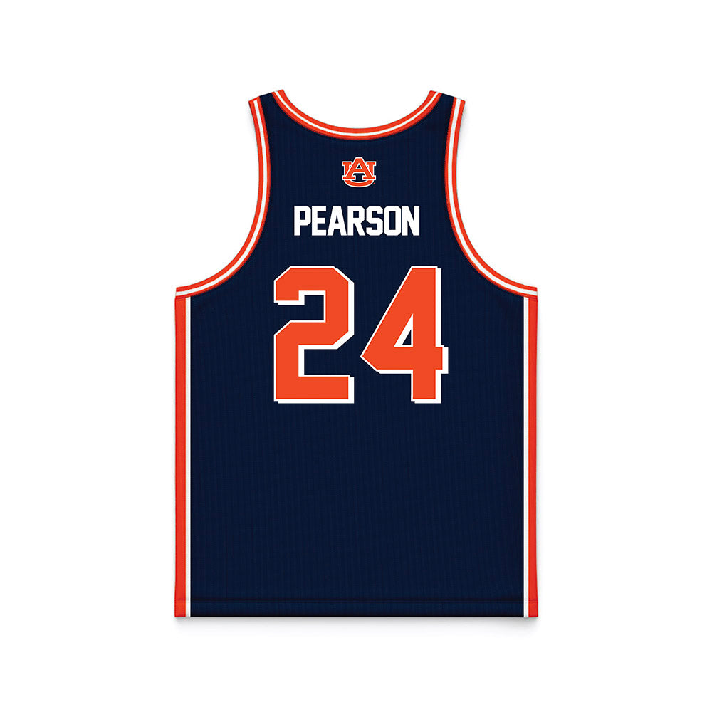 Auburn - NCAA Men's Basketball : Bradley Pearson - Navy Basketball Jersey-1