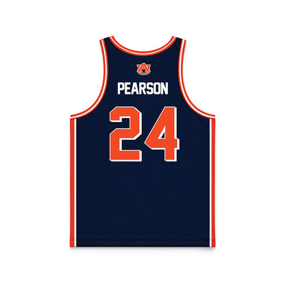Auburn - NCAA Men's Basketball : Bradley Pearson - Navy Basketball Jersey-1