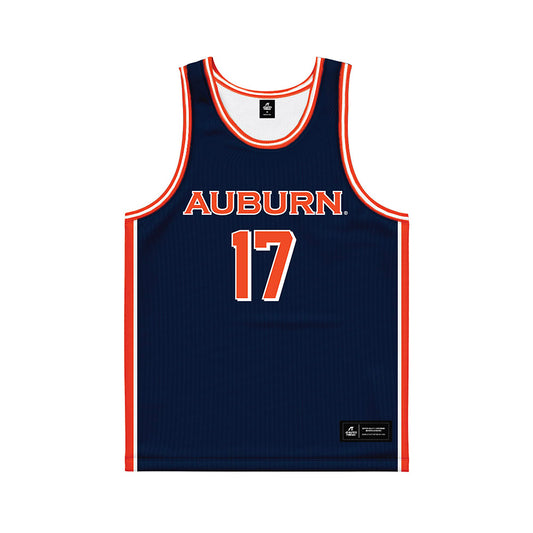 Auburn - NCAA Men's Basketball : Drake Cardwell - Navy Basketball Jersey