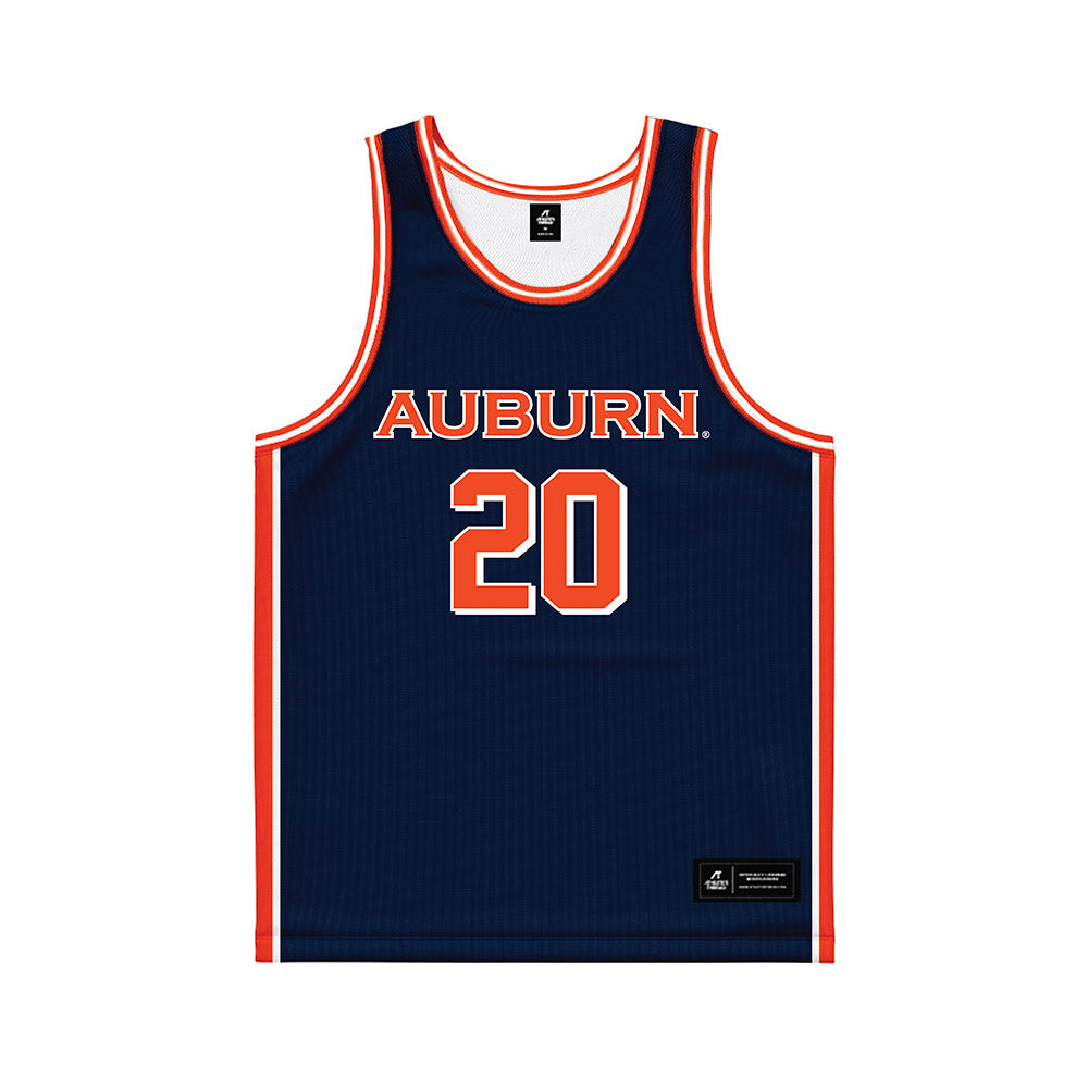 Auburn - NCAA Men's Basketball : Jeremiah Bowman - Navy Basketball Jersey-0