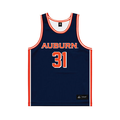 Auburn - NCAA Men's Basketball : Chaney Johnson - Navy Basketball Jersey