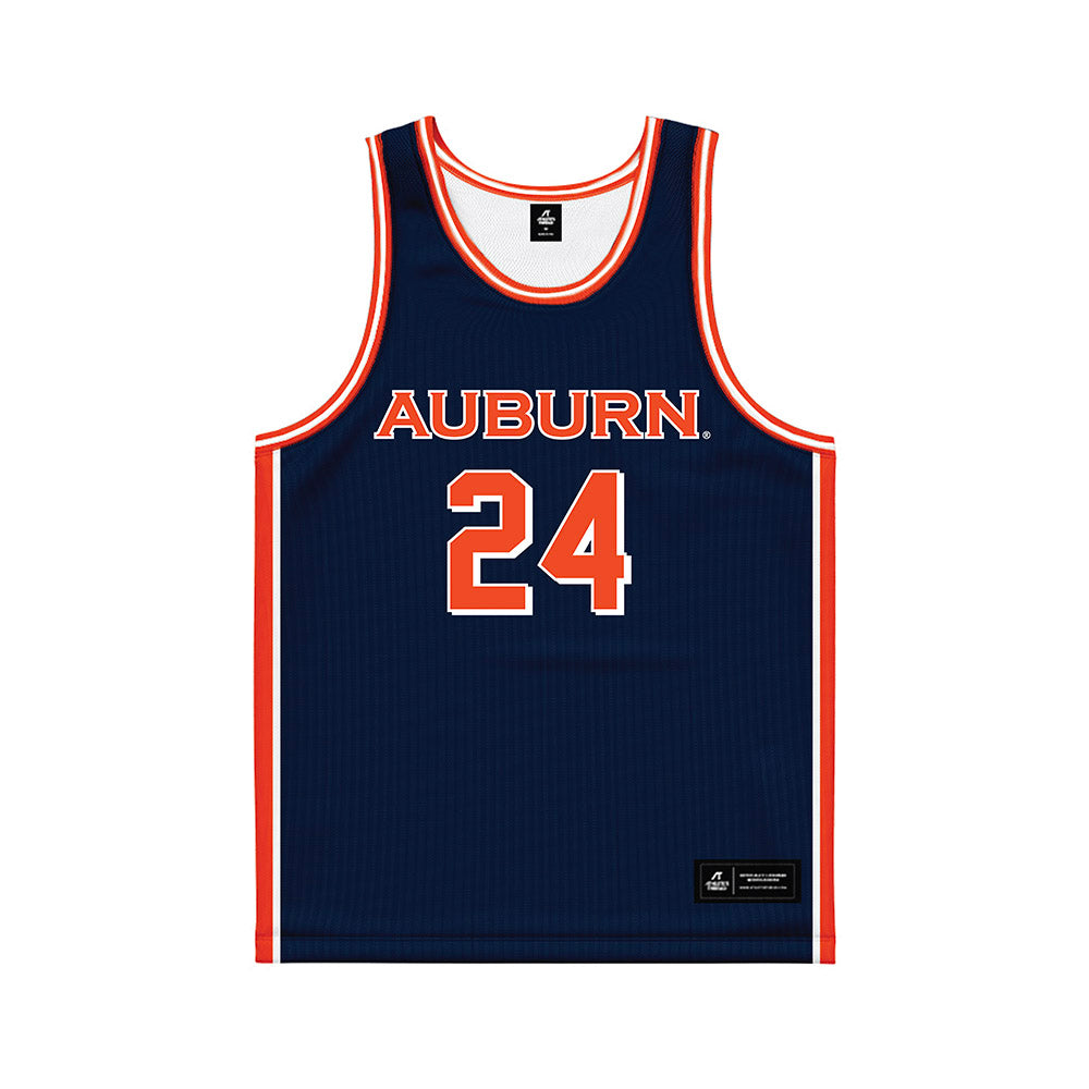 Auburn - NCAA Men's Basketball : Lior Berman - Navy Basketball Jersey