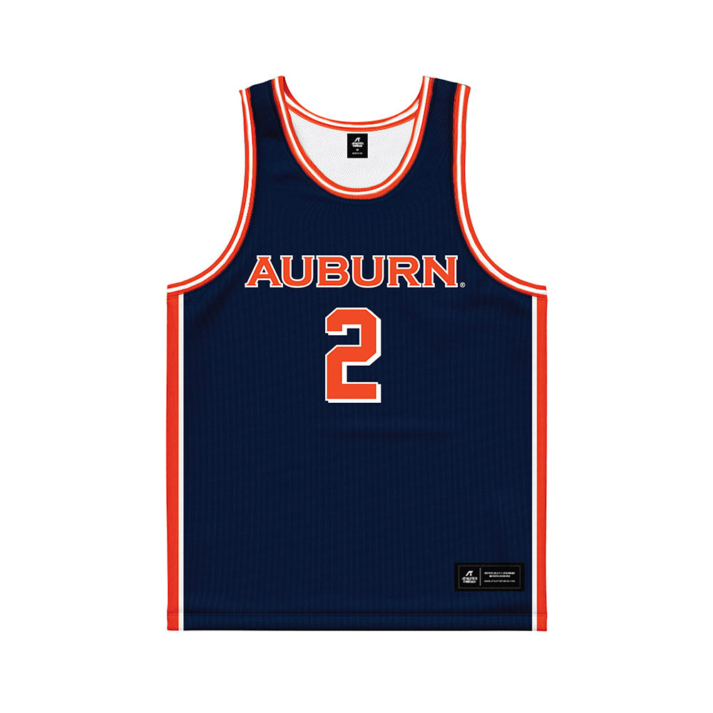 Auburn - NCAA Men's Basketball : Denver Jones - Navy Basketball Jersey