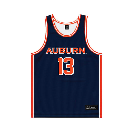 Auburn - NCAA Men's Basketball : CJ Williams - Navy Basketball Jersey-0