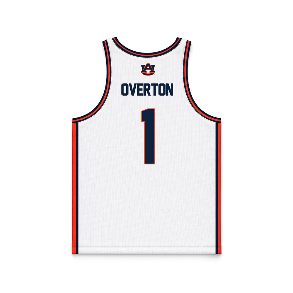 Auburn - NCAA Men's Basketball : Kevin Overton - White Basketball Jersey-1