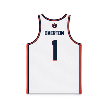 Auburn - NCAA Men's Basketball : Kevin Overton - White Basketball Jersey-1