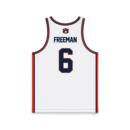 Auburn - NCAA Men's Basketball : Elyjah Freeman - White Basketball Jersey-1