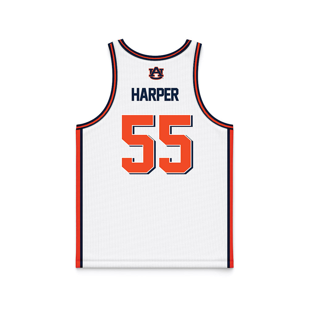 Auburn - NCAA Men's Basketball : Jalen Harper - Basketball Jersey White