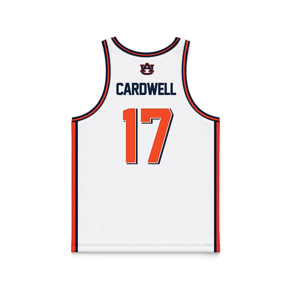 Auburn - NCAA Men's Basketball : Drake Cardwell - White Basketball Jersey