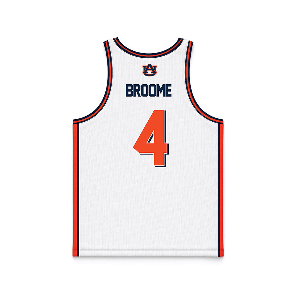 Auburn - NCAA Men's Basketball : Johni Broome - White Basketball Jersey