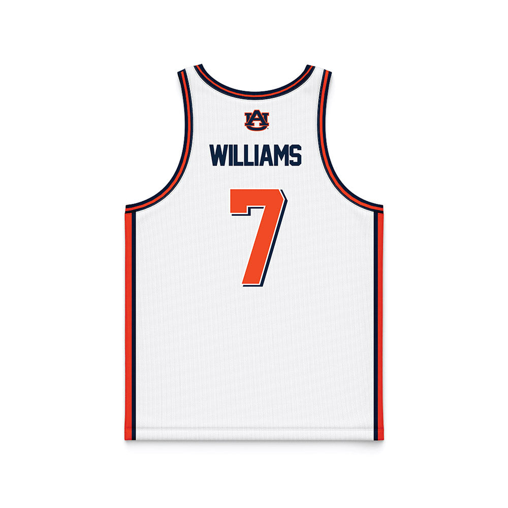 Auburn - NCAA Men's Basketball : CJ Williams - White Basketball Jersey-1