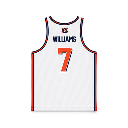 Auburn - NCAA Men's Basketball : CJ Williams - White Basketball Jersey-1