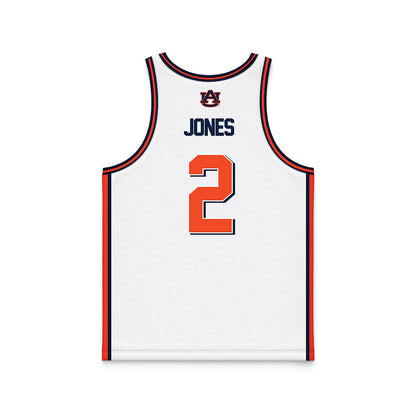 Auburn - NCAA Men's Basketball : Denver Jones - White Basketball Jersey