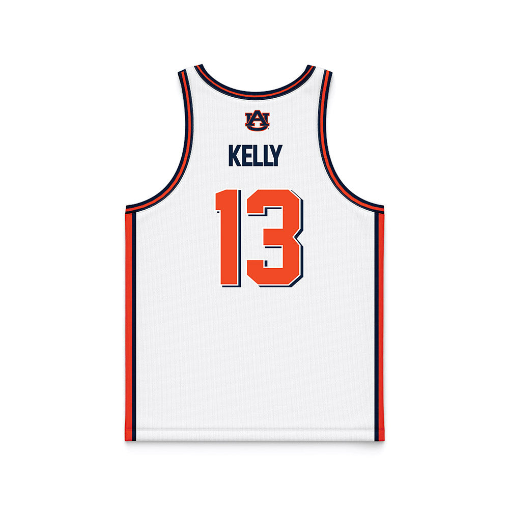 Auburn - NCAA Men's Basketball : Miles Kelly - White Basketball Jersey