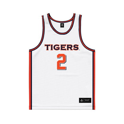 Auburn - NCAA Men's Basketball : Denver Jones - White Basketball Jersey