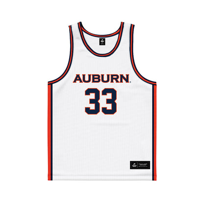 Auburn - NCAA Men's Basketball : Sebastian Williams-Adams - White Basketball Jersey-0