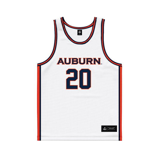 Auburn - NCAA Men's Basketball : Jeremiah Bowman - White Basketball Jersey-0