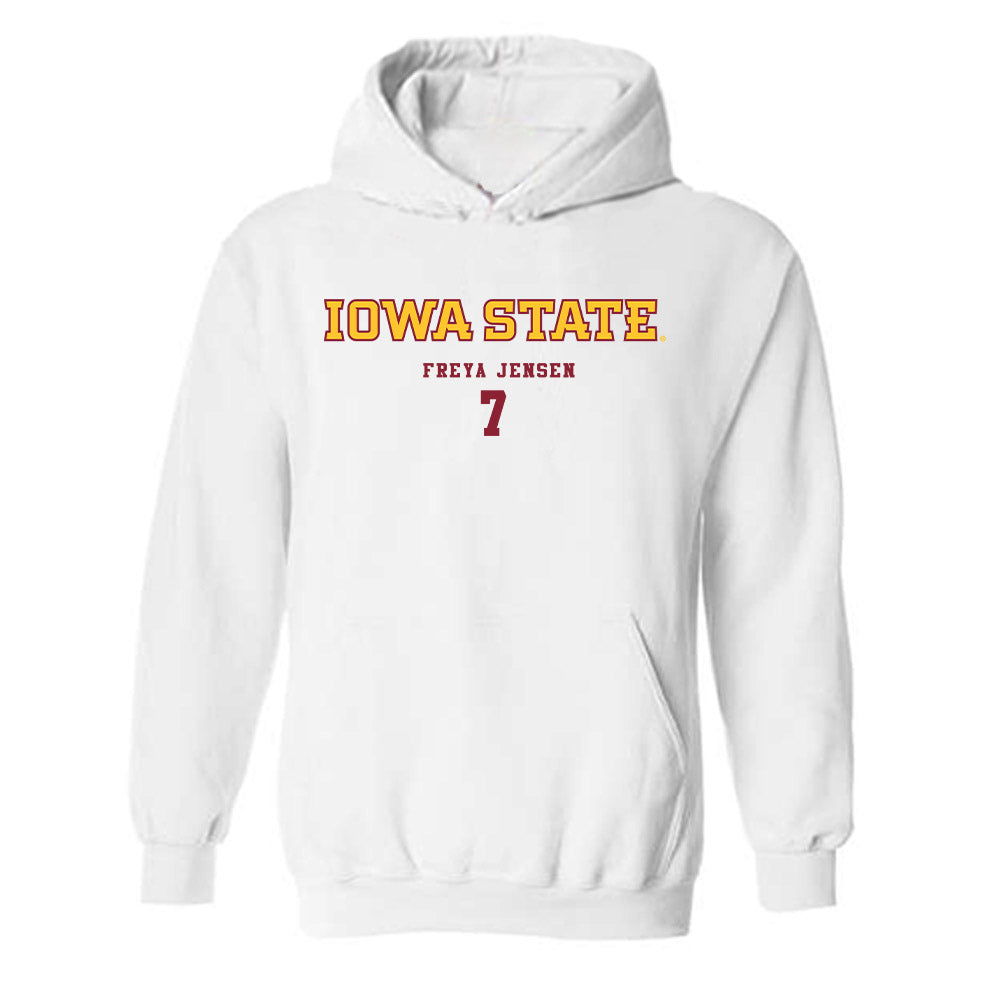 Iowa State - NCAA Women's Basketball : Freya Jensen - Classic Fashion Shersey Hooded Sweatshirt-1