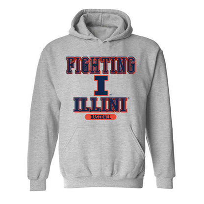 Illinois - NCAA Baseball : Zach Bates - Classic Shersey Hooded Sweatshirt-0