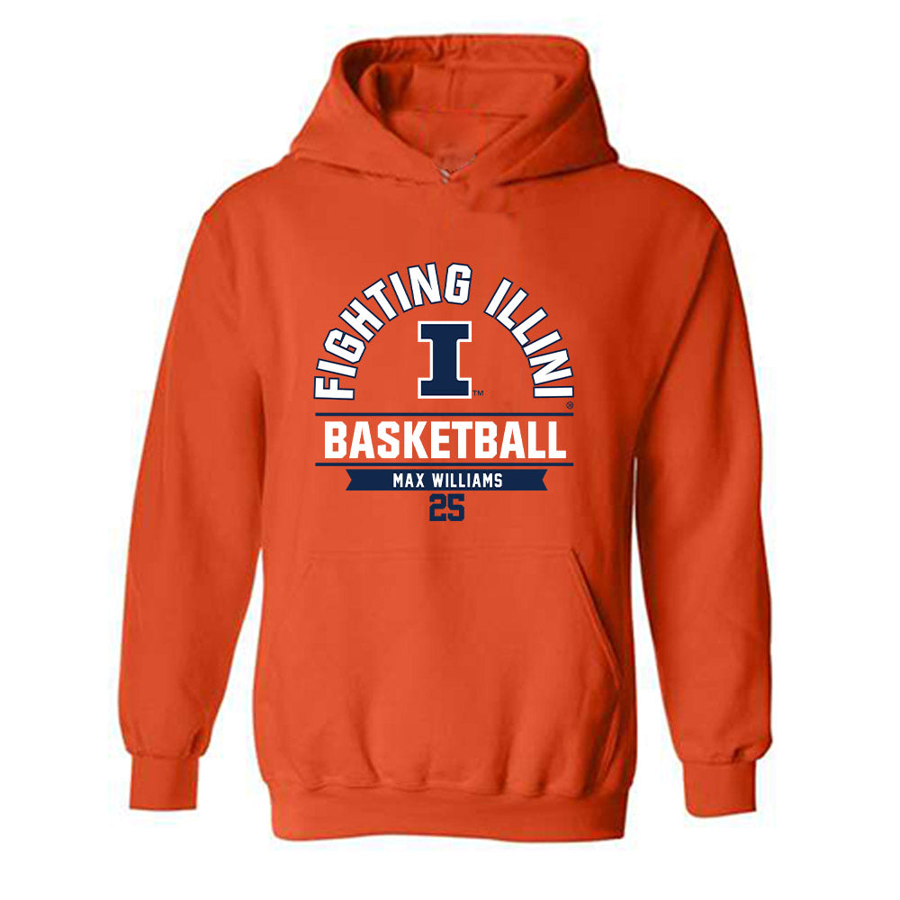 Illinois - NCAA Men's Basketball : Max Williams - Hooded Sweatshirt Classic Fashion Shersey