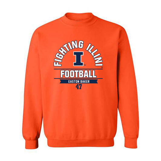 Illinois - NCAA Football : Easton Baker - Classic Fashion Shersey Crewneck Sweatshirt