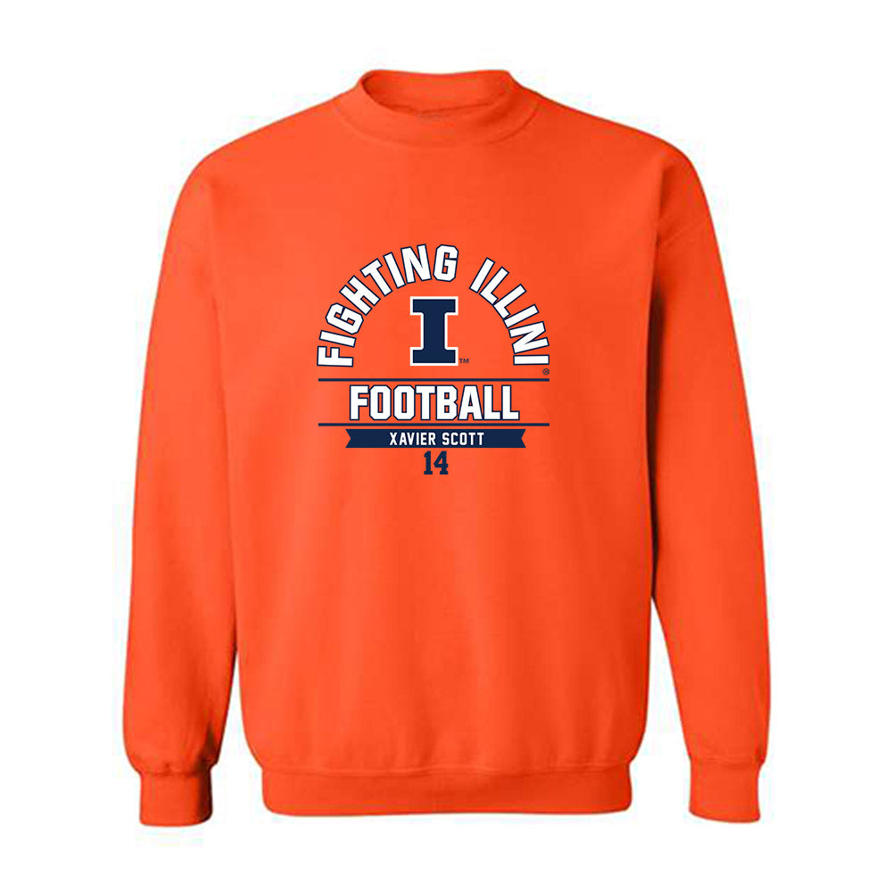 Illinois - NCAA Football : Xavier Scott - Crewneck Sweatshirt Classic Fashion Shersey