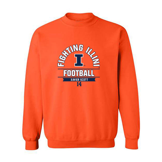 Illinois - NCAA Football : Xavier Scott - Crewneck Sweatshirt Classic Fashion Shersey