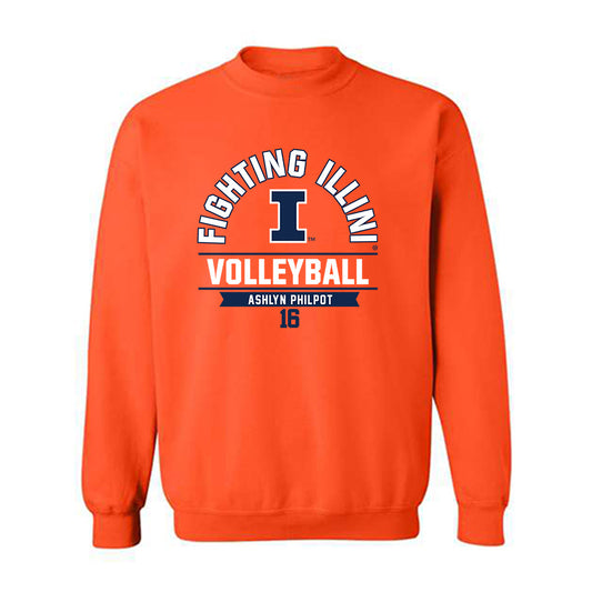 Illinois - NCAA Women's Volleyball : Ashlyn Philpot - Classic Fashion Shersey Crewneck Sweatshirt-0